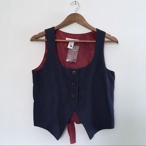 The Limited · Wool Blend Navy & Red Fashion Vest